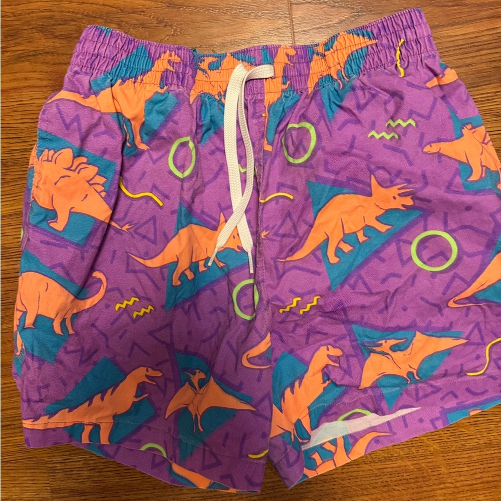 Chubbies Purple and Orange Dinosaur Shorts